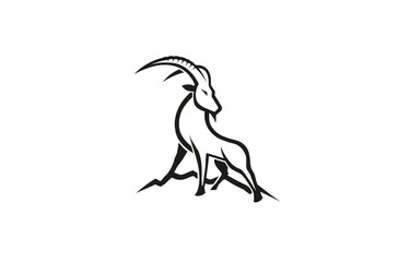 Creative Gazelle Hill Logo Symbol Design Vector Illustration