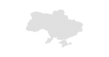 Ukraine country map backgraund made from abstract halftone dot pattern. Vector illustration isolated on white background