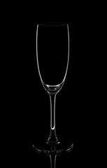 
Glass goblet on a black background