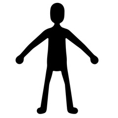 silhouette of a human character with different view on a white background vector