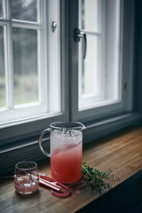 Rhubarb summer drink with thyme
