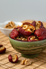 Dry red dates with walnuts