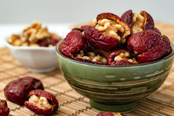 Dry red dates with walnuts