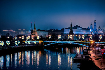 Night view of Kremlin, Moscow