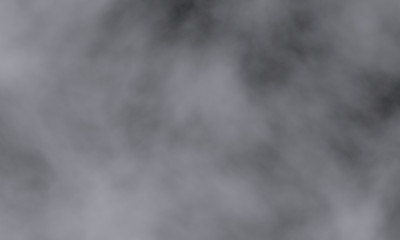 White Smoke and Fog on Black Background, Abstract Smoke Clouds, All Movement Blurred, intention out of focus, and high low exposure contrast, copy space for text logo. 3D rendering.
