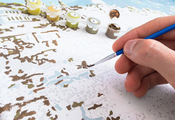 Simple drawing of pictures by numbers for each