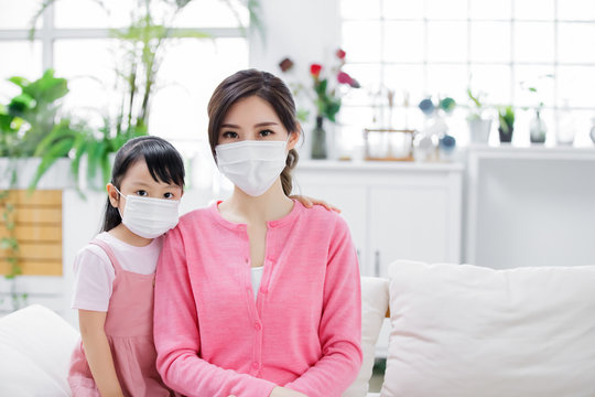 Mom And Daughter Wear Mask