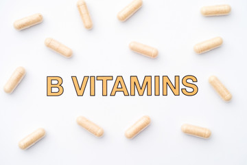 The words B Vitamins and some pills around it