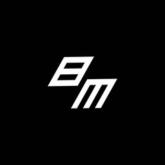 BM logo monogram with up to down style modern design template