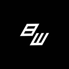 BW logo monogram with up to down style modern design template
