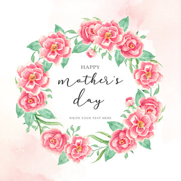 Mother's day with flowers watercolor