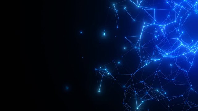 Blue technology light animation black background