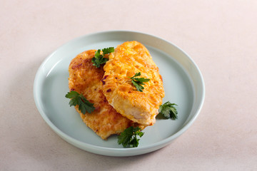 Fried chicken fillet schnitzel