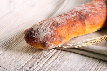 Homemade bread, Italian baguette
