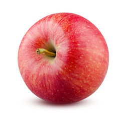 Apple Isolated. Red Apple on White Background. Highly Retouched Fruit Closeup. Full Depth of Field. Healthy Food.