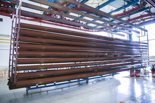 Industrial plant for production of metal profile for windows
