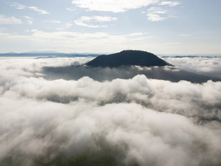 Sea cloud over hill at Penang.