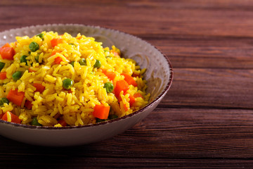 Carrot and pea rice