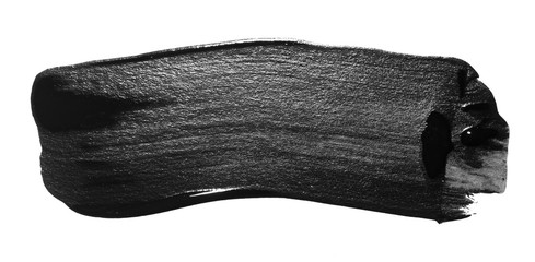 Black brush stroke isolated on white background. Ink abstract stroke. Watercolor brush stroke. Design mockup