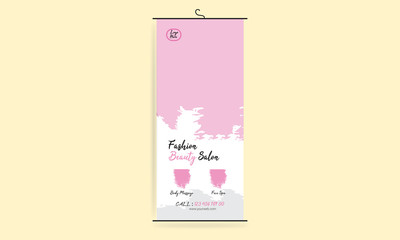 creative and unique beauty salon roll up banner  template.