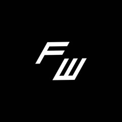 FW logo monogram with up to down style modern design template