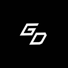 GD logo monogram with up to down style modern design template