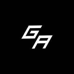 GA logo monogram with up to down style modern design template