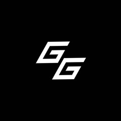 GG logo monogram with up to down style modern design template