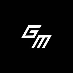 GM logo monogram with up to down style modern design template