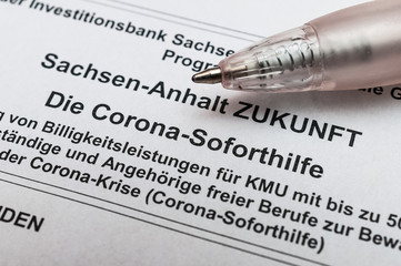 Antrag auf Soforthilfe Corona-Virus-Krise Deutschland