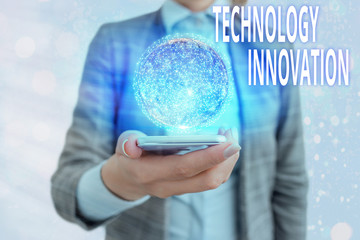 Conceptual hand writing showing Technology Innovation. Concept meaning significant technological...