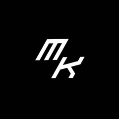 MK logo monogram with up to down style modern design template
