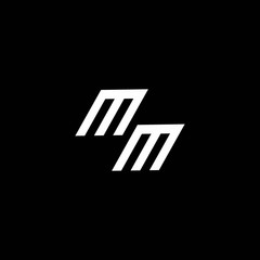 MM logo monogram with up to down style modern design template