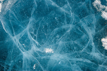 Amazing ice transparent ice on lake Baikal