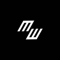 MW logo monogram with up to down style modern design template