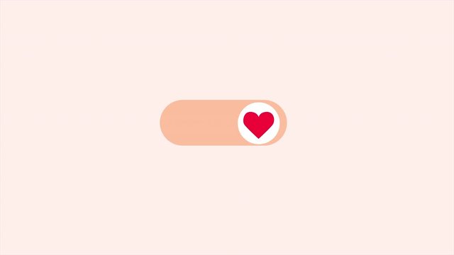 Animation, icon on with heart, Valentine's Day, like, 2D