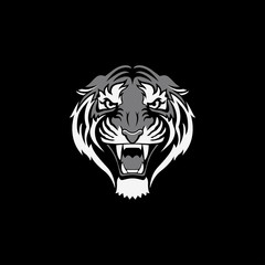 tiger face mask logo vector illustration animal