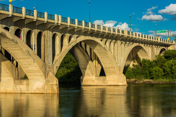 Fototapeta na wymiar Arches of a Concrete Bridge