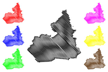 Tervete Municipality (Republic of Latvia, Administrative divisions of Latvia, Municipalities and their territorial units) map vector illustration, scribble sketch Tervete map