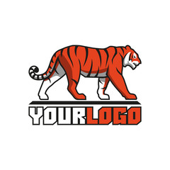 tiger going logo sign emblem vector animal