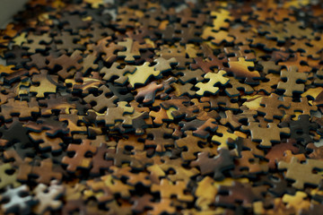 Many small pieces to make a puzzle