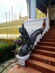 The serpent design architecture of laos temple.