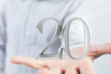 20 years anniversary celebration logotype with elegant celebration.
