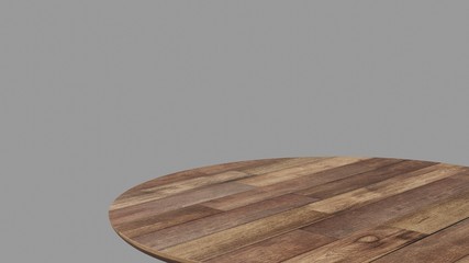3D rendering perspective minimal round table on clear background.