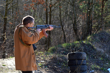 Fototapeta premium Unformal shooting range near Kiev. 