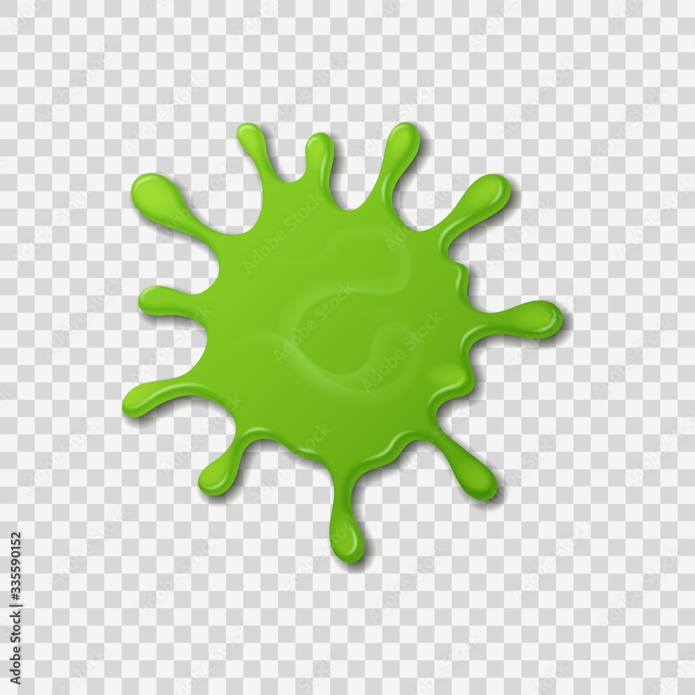 Poster splattered slime isolated on transparent background. vector illustration green realistic goo slime s