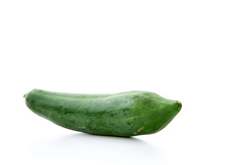 green papaya isolated on white background