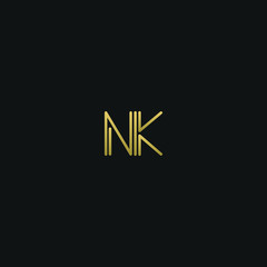 Creative modern elegant trendy unique artistic NK KN N K initial based letter icon logo