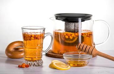 Tea with sea-buckthorn and honey
