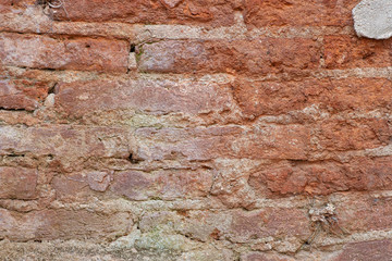 Part of Old red brick wall background texture